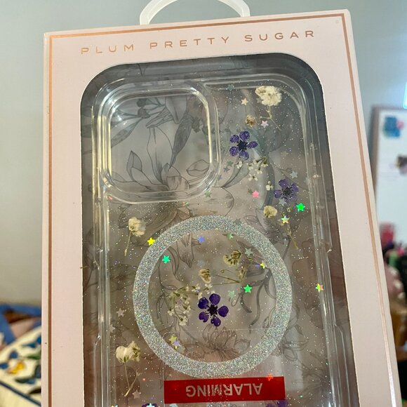 iPhone 12 or 13 Pro Max Floral Cell Phone Clear Case NWT - Picture 1 of 3